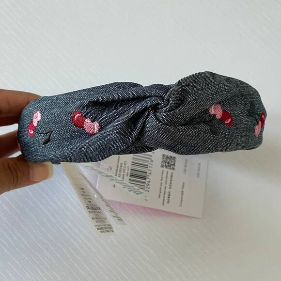 Kate Spade Cherry Denim Twisted Headband One size hair accessories main image 6